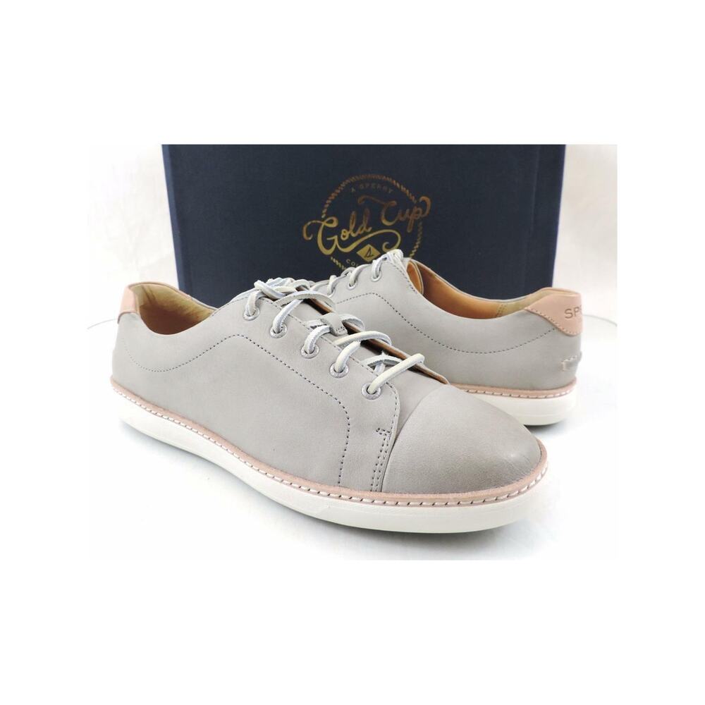 Women's Shoes Sperry Top Sider GOLD CUP CRUZ Lace Up Sneakers Light Grey Size 10